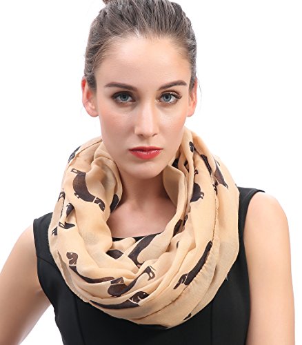 Lina & Lily Dachshund Hunde Damen Loop Schal (Kamel) Lina & Lily Dachshund Hunde Damen Loop Schal (Kamel)