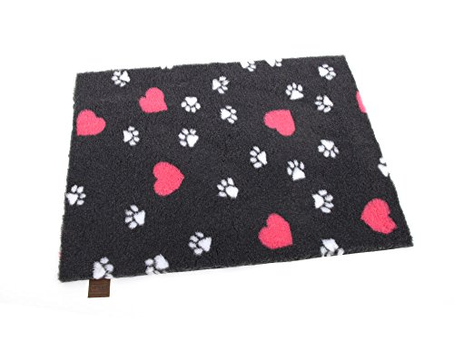Original Vetbed™ Isobed SL -Hearts & Paws- anthrazit 100 x 75 cm