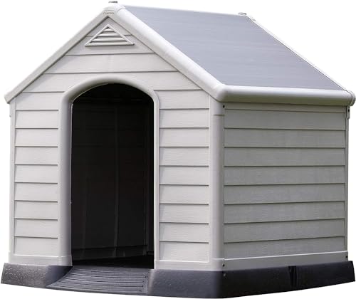 CURVER Hundehütte, grau, wasserdicht & UV-beständig, PVC, Außenmaße 95 x 99 x 99 cm, auch für große Hunde geeignet, erhöhter Boden, aus 85% recyceltem Material hergestellt CURVER Hundehütte, grau, wasserdicht & UV-beständig, PVC, Außenmaße 95 x 99 x 99 cm, auch für große Hunde geeignet, erhöhter Boden, aus 85% recyceltem Material hergestellt