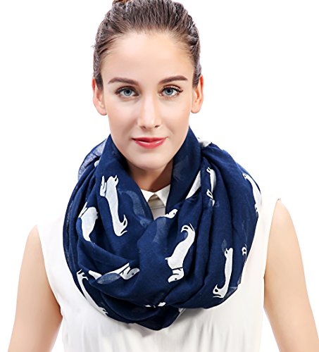 Lina & Lily Dachshund Hunde Damen Loop Schal (Dunkelblau)