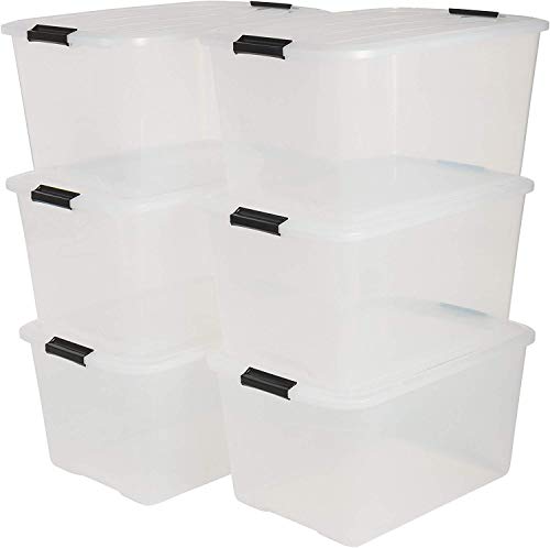 Iris 6er-Set stapelbare Aufbewahrungsboxen Top Box, mit Deckel und Klickverschluss, 45 Liter, Kunststoff / Plastik, transparent Iris 6er-Set stapelbare Aufbewahrungsboxen Top Box, mit Deckel und Klickverschluss, 45 Liter, Kunststoff / Plastik, transparent