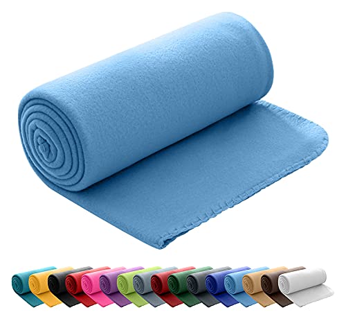Polar Fleecedecke OekoTex 130x160 cm ca. 400g schwer mit Anti-Pilling und Kettelrand blau Mittelblau Polar Fleecedecke OekoTex 130x160 cm ca. 400g schwer mit Anti-Pilling und Kettelrand blau Mittelblau