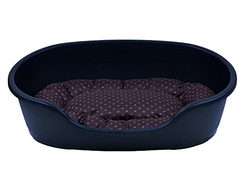 adena Hundekorb 58 x 38 cm anthrazit + Kissen Tupfen braun adena Hundekorb 58 x 38 cm anthrazit + Kissen Tupfen braun