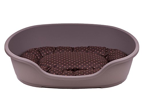 adena Hundekorb 110 x 74 cm Taupe + Kissen Tupfen braun adena Hundekorb 110 x 74 cm Taupe + Kissen Tupfen braun