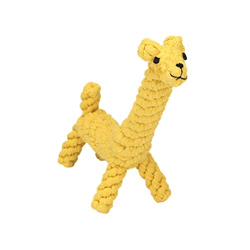 Vivifying Kauspielzeug für Welpen, aus Langlebiger Geflochtener Baumwolle Hundespielzeug Giraffe für Kleine Hunde Zahnreinigung (Gelb) Vivifying Kauspielzeug für Welpen, aus Langlebiger Geflochtener Baumwolle Hundespielzeug Giraffe für Kleine Hunde Zahnreinigung (Gelb)