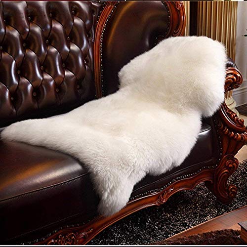 HLZDH Faux Lammfell Schaffell Teppich Kunstfell Dekofell in Super weich Lammfellimitat Teppich Longhair Fell Optik Nachahmung Wolle Bettvorleger Sofa Matte (90 X 60 cm, Weiß) HLZDH Faux Lammfell Schaffell Teppich Kunstfell Dekofell in Super weich Lammfellimitat Teppich Longhair Fell Optik Nachahmung Wolle Bettvorleger Sofa Matte (90 X 60 cm, Weiß)