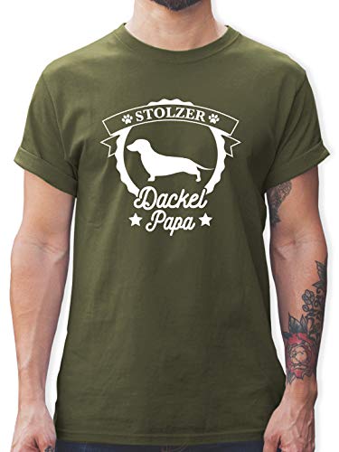 Geschenk für Hundebesitzer - Stolzer Dackel Papa - XL - Army Grün - dackel t Shirt Herren - L190 - Tshirt Herren und Männer T-Shirts Geschenk für Hundebesitzer - Stolzer Dackel Papa - XL - Army Grün - dackel t Shirt Herren - L190 - Tshirt Herren und Männer T-Shirts