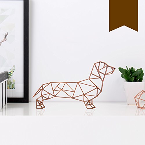 KLEINLAUT 3D-Origamis aus Holz - Wähle EIN Motiv & Farbe - Dackel - 10 x 5,8 cm (S) - Braun