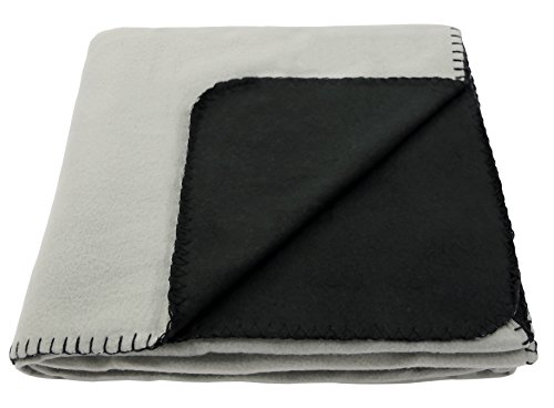 Polar Fleece Doubleface Decke/Wendedecke 130x160 cm kuschelig und softig weich (hellgrau/schwarz) Polar Fleece Doubleface Decke/Wendedecke 130x160 cm kuschelig und softig weich (hellgrau/schwarz)