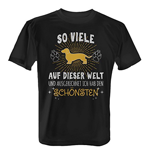Fashionalarm Herren T-Shirt - Ich hab den schönsten Dackel | Fun Shirt mit Spruch Geschenk Idee Hundebesitzer Herrchen Hund Rasse Dachshund, Farbe:schwarz;Größe:XL Fashionalarm Herren T-Shirt - Ich hab den schönsten Dackel | Fun Shirt mit Spruch Geschenk Idee Hundebesitzer Herrchen Hund Rasse Dachshund, Farbe:schwarz;Größe:XL