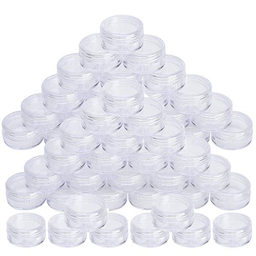 50 Pcs Cremedose Transparente Nailart Döschen, 5ml Leerdose Klarer Tiegel Mini Dosen Mit Schraubverschluss Für Kosmetik, Lippenbalsam, Crème Salben Pulver, Strasssteine, Perlen, Saat 50 Pcs Cremedose Transparente Nailart Döschen, 5ml Leerdose Klarer Tiegel Mini Dosen Mit Schraubverschluss Für Kosmetik, Lippenbalsam, Crème Salben Pulver, Strasssteine, Perlen, Saat