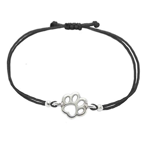 Pfoten Armband Schwarz von SelfmadeJewelry - Handmade & Größenverstellbares Armkettchen mit Tierpfote Tatzen Anhänger Inkl. Geschenkverpackung (Silber - Schwarz) Pfoten Armband Schwarz von SelfmadeJewelry - Handmade & Größenverstellbares Armkettchen mit Tierpfote Tatzen Anhänger Inkl. Geschenkverpackung (Silber - Schwarz)