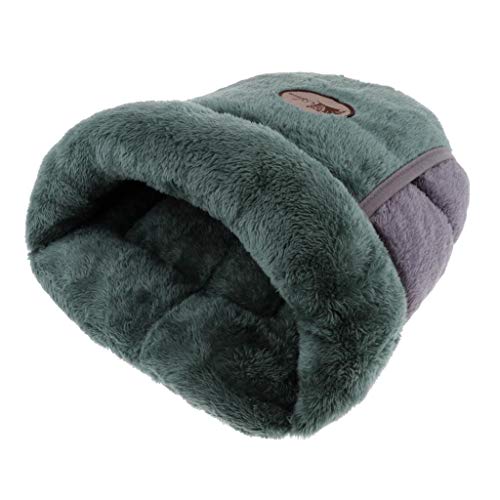 FLAMEER Haustier Schlafsack Kuschelsack Kuschelhöhle Weich Gemütlich Bett Höhle für Katzen, Welpen und Kleintiere, 35x29 cm - Grün FLAMEER Haustier Schlafsack Kuschelsack Kuschelhöhle Weich Gemütlich Bett Höhle für Katzen, Welpen und Kleintiere, 35x29 cm - Grün