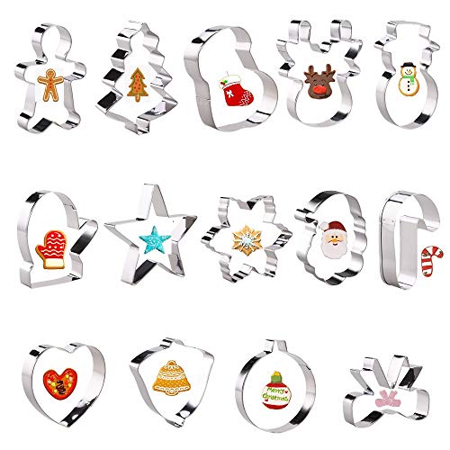 Faburo 14 Stück Plätzchen Ausstechformen Weihnachten Plätzchenformen Set Druckform Edelstahl Backform Verschiedene Formen zum Backen von Kekse Kuchen (Ausstechformen für Weihnachten) Faburo 14 Stück Plätzchen Ausstechformen Weihnachten Plätzchenformen Set Druckform Edelstahl Backform Verschiedene Formen zum Backen von Kekse Kuchen (Ausstechformen für Weihnachten)