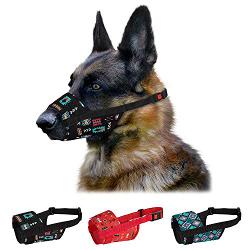 CollarDirect Maulkorb für Hunde – Verstellbarer, weicher, atmungsaktiver Tribal-Nylon-Mundschutz für kleine, mittlere und große Hunde, Anti-Kauen, Bellen (M/L) CollarDirect Maulkorb für Hunde – Verstellbarer, weicher, atmungsaktiver Tribal-Nylon-Mundschutz für kleine, mittlere und große Hunde, Anti-Kauen, Bellen (M/L)