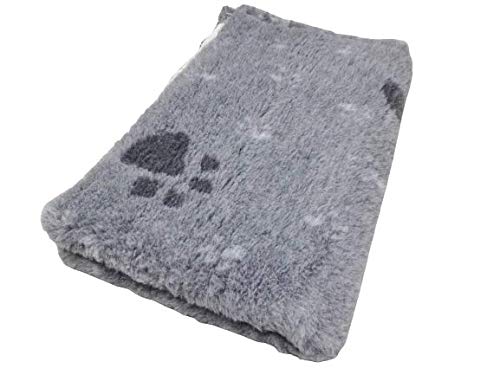 Vetbed, Hellgrau mit großen/kleinen Pfotendruck, 160cm x 100cm, Premium Vetbed, Hellgrau mit großen/kleinen Pfotendruck, 160cm x 100cm, Premium