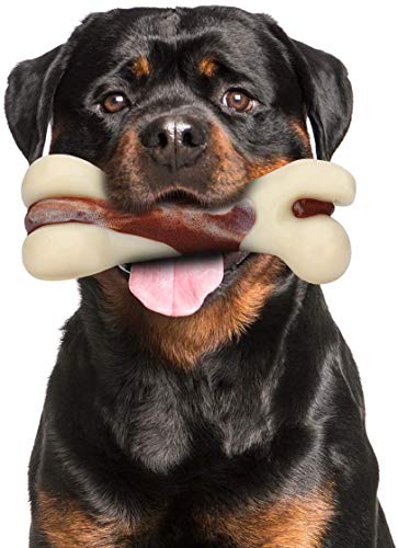 Mumba Hundespielzeug Knochen Unzerstörbar Kauspielzeug Hund für Aggressive Kauer Rindfleischgeschmack Kauknochen Sichere und Langlebige Hundeknochen für große/mittelgroße Hunde und Welpen (L) Mumba Hundespielzeug Knochen Unzerstörbar Kauspielzeug Hund für Aggressive Kauer Rindfleischgeschmack Kauknochen Sichere und Langlebige Hundeknochen für große/mittelgroße Hunde und Welpen (L)