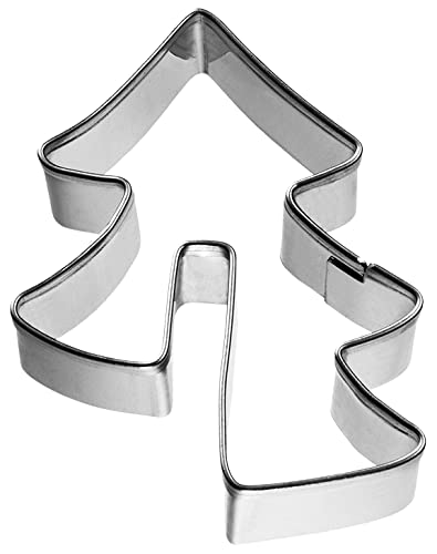 Birkmann, V.I.P. Tannenbaum, Tassenkeks, Ausstechform zum Ausstechen und Dekorieren von Plätzchen, Marzipan, Fondant, Edelstahl, spülmaschinengeeignet, mit Banderole, Größe:5,5 cm…