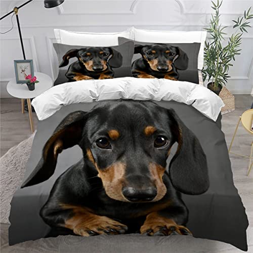 AOYNP Bettwäsche 135x200 Dackel Bettbezug Set 3 teilig Weich Microfaser Bettwaren Süß Tier Hund Bettwäsche-Set für Kinder Teenager ReißVerschluss Bettbezug Mit 2 Kissenbezug 80x80cm AOYNP Bettwäsche 135x200 Dackel Bettbezug Set 3 teilig Weich Microfaser Bettwaren Süß Tier Hund Bettwäsche-Set für Kinder Teenager ReißVerschluss Bettbezug Mit 2 Kissenbezug 80x80cm