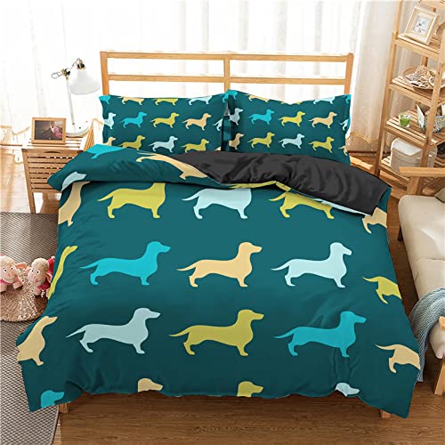 RFFLUX 3D bunt Tier dackel Bettwäsche Set 135x200 cm 2teilig mit Reißverschluss Weiche und Angenehme Schlafkomfort Microfaser Bettbezug Kinderbettwäsche mit Kissenbezug 80x80 cm RFFLUX 3D bunt Tier dackel Bettwäsche Set 135x200 cm 2teilig mit Reißverschluss Weiche und Angenehme Schlafkomfort Microfaser Bettbezug Kinderbettwäsche mit Kissenbezug 80x80 cm
