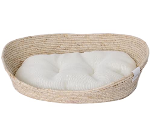 Dehner Premium Lovely Kuschelbett Tiefer Schlaf, 58 x 48 x 18 cm, Naturmaterial/Plüsch, weiß/beige Dehner Premium Lovely Kuschelbett Tiefer Schlaf, 58 x 48 x 18 cm, Naturmaterial/Plüsch, weiß/beige