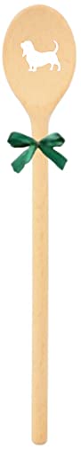 teemando® kräftiger Marken-Kochlöffel aus Holz, extra stabil mit Motiv Dackel und Schleife, Handmade aus Deutschland, Grillen, Kochen, Familie, Geschenkidee, Weihnachten