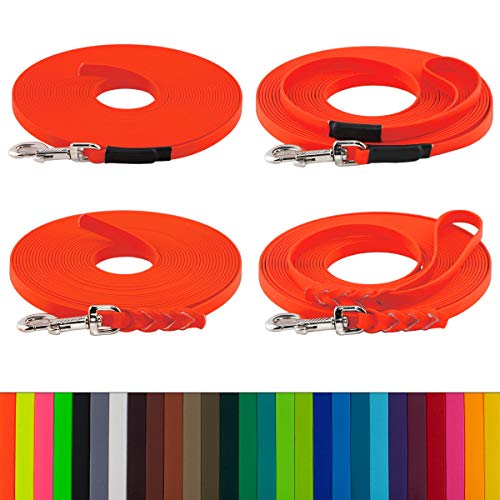 LENNIE 16mm breite Biothane Schleppleine für große Hunde von 25-35kg, ohne/mit Handschlaufe, 3m 5m 10m 20m, schmutz-Wasser-abweisend LENNIE 16mm breite Biothane Schleppleine für große Hunde von 25-35kg, ohne/mit Handschlaufe, 3m 5m 10m 20m, schmutz-Wasser-abweisend