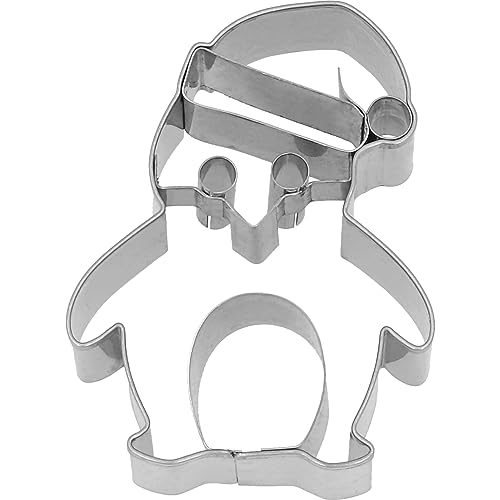 Birkmann Ausstechform Weihnachtspinguin, mit Innenprägung, Ausstecher, Plätzchenform, Keks, Plätzchen, Edelstahl, 7 cm, 199521