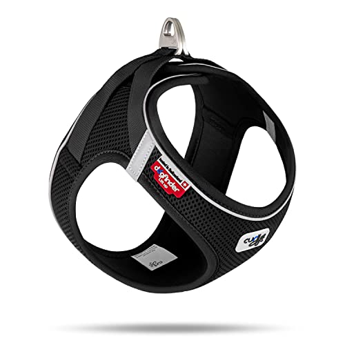 curli Magnetic Vest Harness V2 Hundegeschirr (magnetische D-Ringe, Stretch Air-Mesh Obermaterial, größenverstellbar, reflektierender Saum, Gr. M, Black)