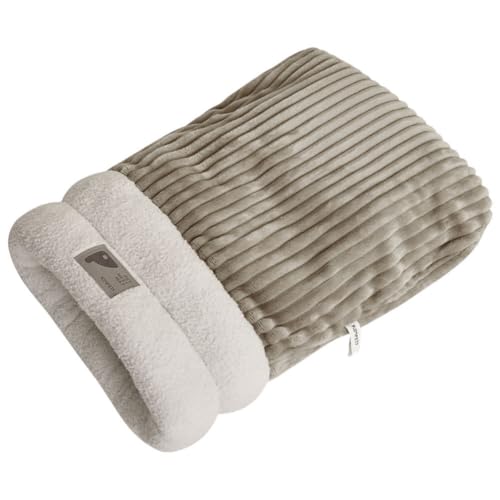 Katzenschlafsack, weicher Plüsch, 360°-Wickelung, Winter, gemütlich, Kuschelsack für Indoor-Katzen und kleine Hunde, perfekt für den Winter (Hellbraun, Größe M (< 5 kg)) Katzenschlafsack, weicher Plüsch, 360°-Wickelung, Winter, gemütlich, Kuschelsack für Indoor-Katzen und kleine Hunde, perfekt für den Winter (Hellbraun, Größe M (< 5 kg))