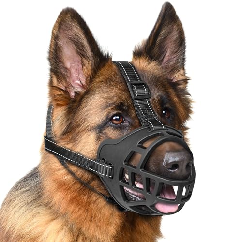 EcoEarth Hundemaulkorb - Langlebiger Korbmaulkorb für mittelgroße Hunde - Mittel, Schwarz - Verstellbarer und atmungsaktiver Mundschutz, um Beißen und Bellen zu verhindern EcoEarth Hundemaulkorb - Langlebiger Korbmaulkorb für mittelgroße Hunde - Mittel, Schwarz - Verstellbarer und atmungsaktiver Mundschutz, um Beißen und Bellen zu verhindern